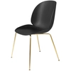 Image de GUBI set de 4 chaises BEETLE DINING CHAIR base laiton (Black - polypropylène et acier)