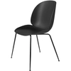 Image de GUBI set de 4 chaises BEETLE DINING CHAIR base noire (Black - polypropylène et acier)