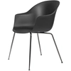 Image de GUBI chaise avec accoudoirs BAT DINING CHAIR avec la base chrome noir (Black - polypropylène et acier)