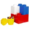 Image de Ensemble de 4 boîtes de rangement blanc bleu rouge jaune lego storage brick multi pack