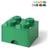 Image de Tiroir de rangement lego brick drawer 4 boutons - vert foncé