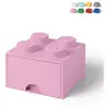 Image de Tiroir de rangement lego brick drawer 4 boutons - rose