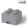 Image de Tiroir de rangement lego brick drawer 4 boutons - gris