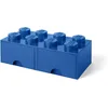 Image de Lego - Brique Bleue De Rangement Empilable 8 Plots Avec Tiroirs