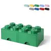 Image de Tiroir à briques lego brick drawer 8 boutons avec 2 tiroirs - vert foncé