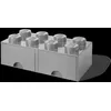 Image de Boîte de rangement - LEGO - Brick 8 - 2 tiroirs - Empilable - Gris pierre