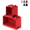 Image de Étagères modulaires empilables lego brick shelf set 4+8 - rouge