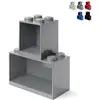 Image de Étagères modulaires empilables lego brick shelf set 4+8 - gris
