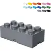 Image de Boîte de rangement empilable avec couvercle lego storage brick 8 tenons - gris foncé