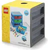 Image de Système de rangement 3 tiroirs - LEGO - 5006608 - Gris - 3 tiroirs semi-transparents - Plaque LEGO 4×6 tenons