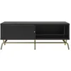 Image de Nova Table basse avec porte coulissante en MDF noir