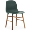 Image de NORMANN COPENHAGEN set de 2 chaises FORM CHAIR avec piètement en noyer (Vert - Polypropylène et noyer)