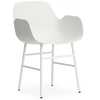 Image de NORMANN COPENHAGEN fauteuil FORM ARMCHAIR avec piètement en acier verni (Blanc - polypropylène et acier)