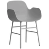 Image de NORMANN COPENHAGEN fauteuil FORM ARMCHAIR avec piètement en acier verni (Gris - polypropylène et acier)