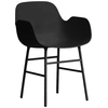 Image de NORMANN COPENHAGEN fauteuil FORM ARMCHAIR avec piètement en acier verni (Noir - polypropylène et acier)