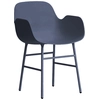 Image de NORMANN COPENHAGEN fauteuil FORM ARMCHAIR avec piètement en acier verni (Bleu - polypropylène et acier)