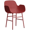 Image de NORMANN COPENHAGEN fauteuil FORM ARMCHAIR avec piètement en acier verni (Rouge - polypropylène et acier)