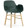 Image de NORMANN COPENHAGEN fauteuil FORM ARMCHAIR avec piètement en chêne (Vert - Polypropylène et chêne)