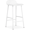 Image de NORMANN COPENHAGEN tabouret FORM BARSTOOL H 65 cm avec piètement en acier verni (Blanc - Polipropilene e acciaio verniciato)