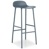 Image de NORMANN COPENHAGEN tabouret FORM BARSTOOL H 75 cm avec piètement en acier verni (Bleu - Polipropilene e acciaio verniciato)