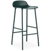 Image de NORMANN COPENHAGEN tabouret FORM BARSTOOL H 75 cm avec piètement en acier verni (Vert - Polipropilene e acciaio verniciato)