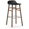 Image de NORMANN COPENHAGEN tabouret FORM BARSTOOL H 75 cm avec piètement en noyer (Noir - Polypropylène et noyer)