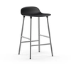 Image de NORMANN COPENHAGEN tabouret FORM BARSTOOL H 65 cm avec piètement en chrome (Noir - Polipropilene e acciaio cromato)