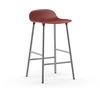 Image de NORMANN COPENHAGEN tabouret FORM BARSTOOL H 65 cm avec piètement en chrome (Rouge - Polipropilene e acciaio cromato)