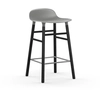 Image de NORMANN COPENHAGEN tabouret FORM BARSTOOL H 65 cm avec piètement en bois noir (Gris - Polipropilene e legno nero)