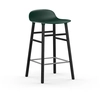 Image de NORMANN COPENHAGEN tabouret FORM BARSTOOL H 65 cm avec piètement en bois noir (Vert - Polipropilene e legno nero)