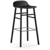 Image de NORMANN COPENHAGEN tabouret FORM BARSTOOL H 75 cm avec piètement en bois noir (Noir - Polipropilene e legno nero)