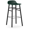 Image de NORMANN COPENHAGEN tabouret FORM BARSTOOL H 75 cm avec piètement en bois noir (Vert - Polipropilene e legno nero)