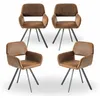 Image de URBAN MEUBLE - Lot de 4 - Chaises de salle à manger - Rotation à 360° - Daim marron - Style vintage - Style industriel