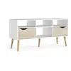 Image de Meuble tv - 4 niches 2 tiroirs - blanc chene - 117,2 x 39,1 x 57,4 cm 7539149AK