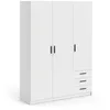 Image de Armoire Vega - Décor Blanc Mat - 3 Portes + 3 Tiroirs - L 147 X P 49,6 X H 200,4 Cm