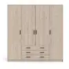 Image de Spell armoire b183 cm 4 portes et 3 tiroirs, teinte hickory.