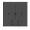 Image de Spell armoire b183 cm 4 portes et 3 tiroirs, gris mat.