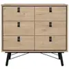 Image de Commode double 6 tiroirs avec piètement métallique l101,8 cm - joyce