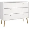 Image de Commode Bodo - 4 Tiroirs - Blanc Mat - Style Scandinave - L98,7 X P39,1 X H81,7 Cm