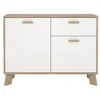 Image de CALICOSY - Buffet 2 portes 1 tiroir décor chêne et blanc L987 cm - STORM - Blanc