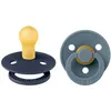 Image de Sucette bébé - BIBS - Colour - Embout rond - Pack de 2 - Caoutchouc naturel - Taille 1 Deep Space Petrol