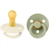 Image de Sucette bébé - BIBS - Colour - Embout rond - Pack de 2 - Caoutchouc naturel - Taille 2 Ivory Sage