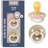 Image de BIBS Colour Sucette 18-48 mois lot de 2 ronde Blush GLOW/Vanille GLOW