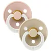 Image de Sucette bébé - BIBS - Colour - Embout rond phosphorescent - Pack de 2 - Caoutchouc naturel - Taille 2 Blush Vanilla