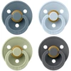 Image de Lot De 4 Sucettes Bébé Bibs Couleur Latex Taille 1 0-6 Mois Embout Rond Petrol Sage Bleu Bébé Iron