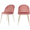 Image de Lot De 2 Chaises Velours Pinoz   Élégance Contemporaine-rose