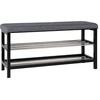 Image de Banc Padova Gris Avec Coussin Et Étagères