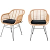 Image de Lot De 2 Fauteuils Effet Rotin Lazo   Intérieur Ou Extérieur-beige