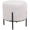 Image de Alford Pouf tabouret Imitation peau de mouton blanc.