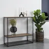 Image de Table Console Avec 2 Étagères Avery Chêne Et Noir House Nordic